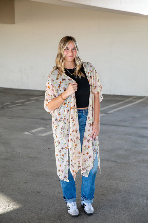 Dancing Petals - Duster Kimono