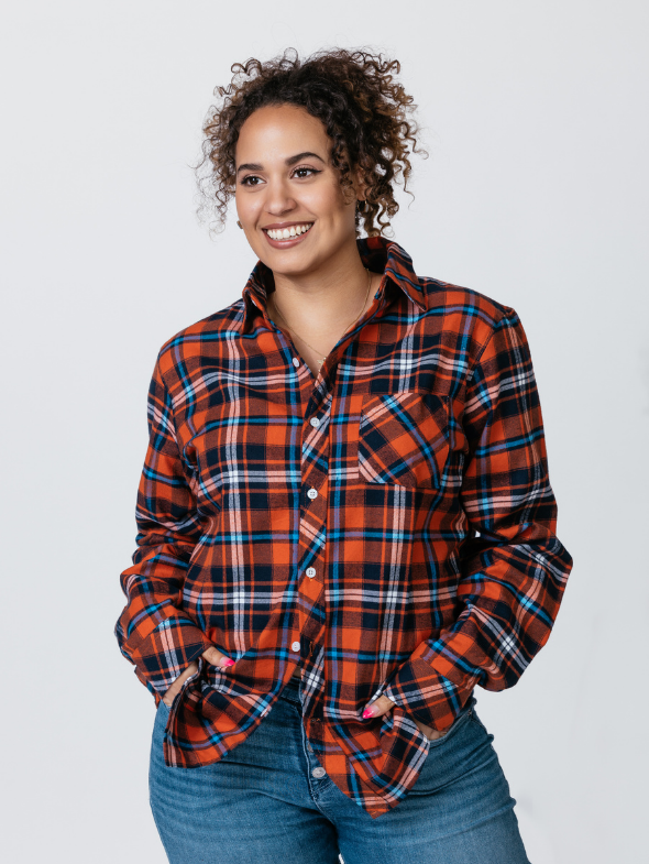 Orange Plaid Unisex Classic Flannel Shirt