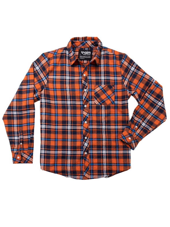 Orange Plaid Unisex Classic Flannel Shirt